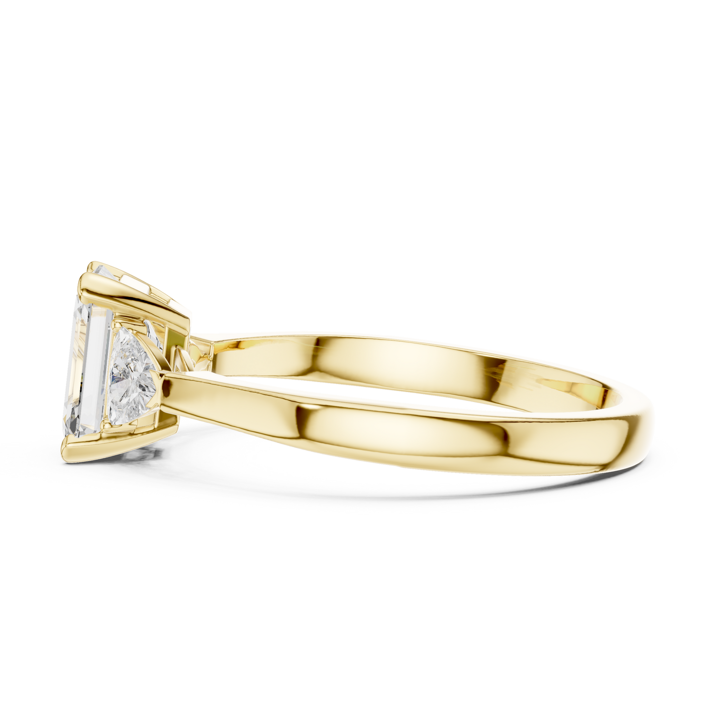 Emerald Cut Three-Stone Diamond Ring