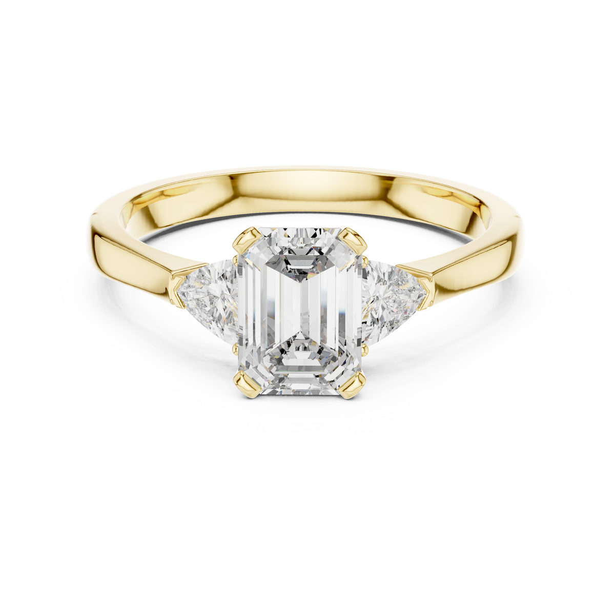 Emerald Cut Three-Stone Diamond Ring