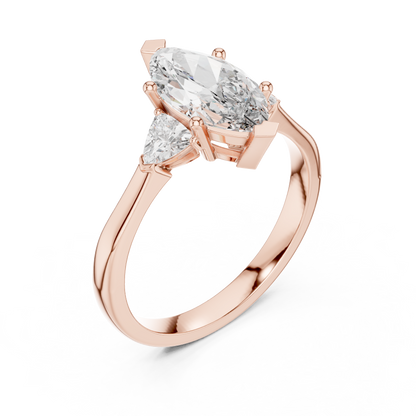 Marquise Cut Three-Stone Diamond Ring