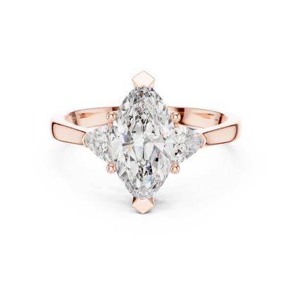 Marquise Cut Three-Stone Diamond Ring