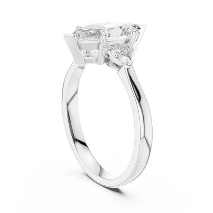 Marquise Cut Three-Stone Diamond Ring