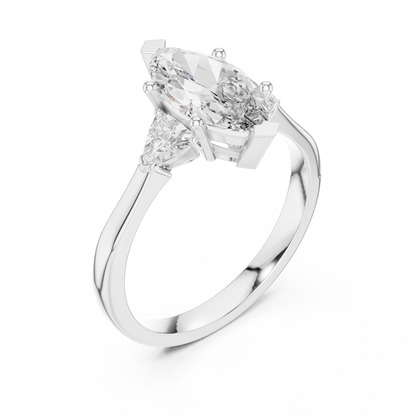 Marquise Cut Three-Stone Diamond Ring