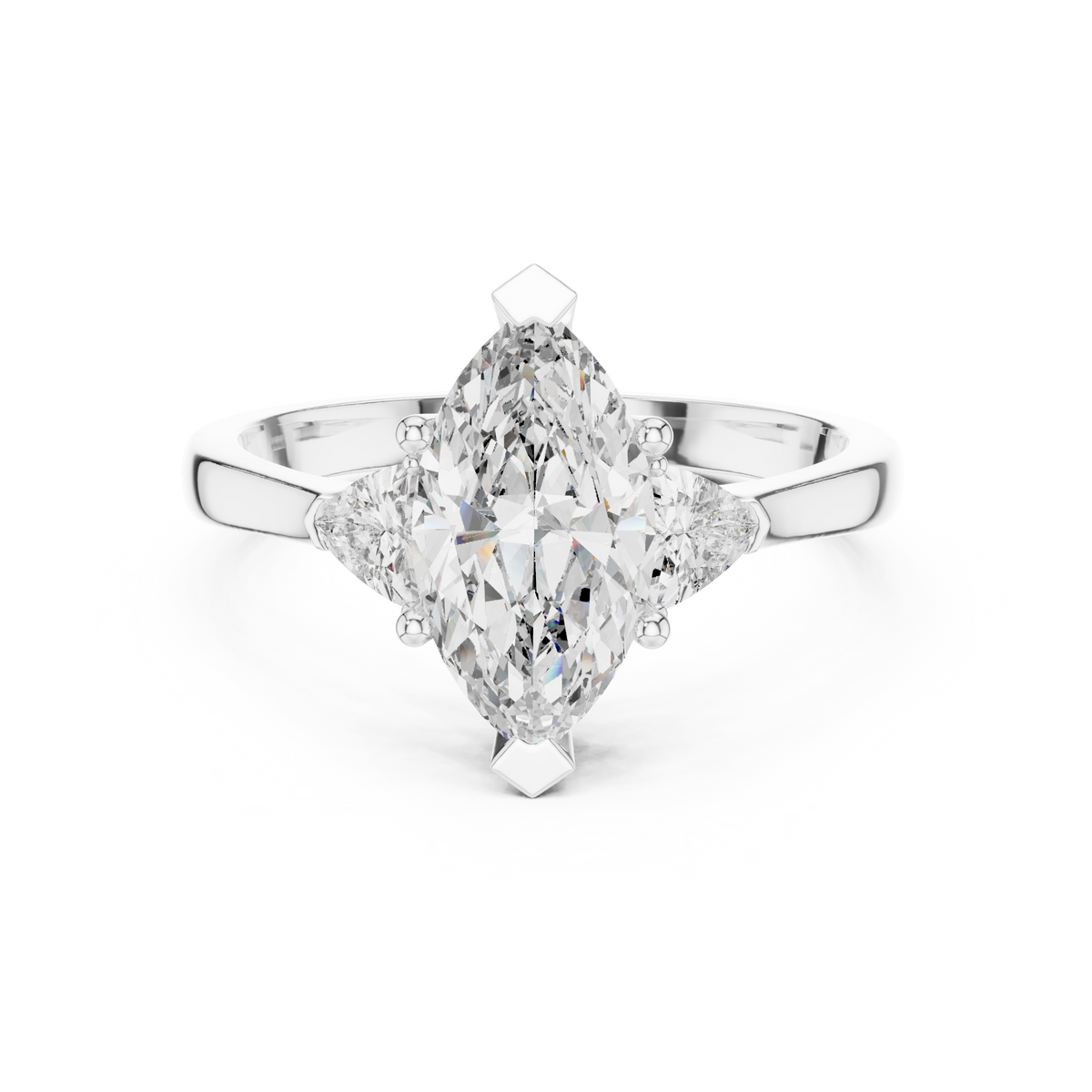 Marquise Cut Three-Stone Diamond Ring