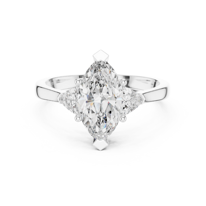 Marquise Cut Three-Stone Diamond Ring