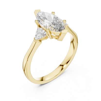 Marquise Cut Three-Stone Diamond Ring