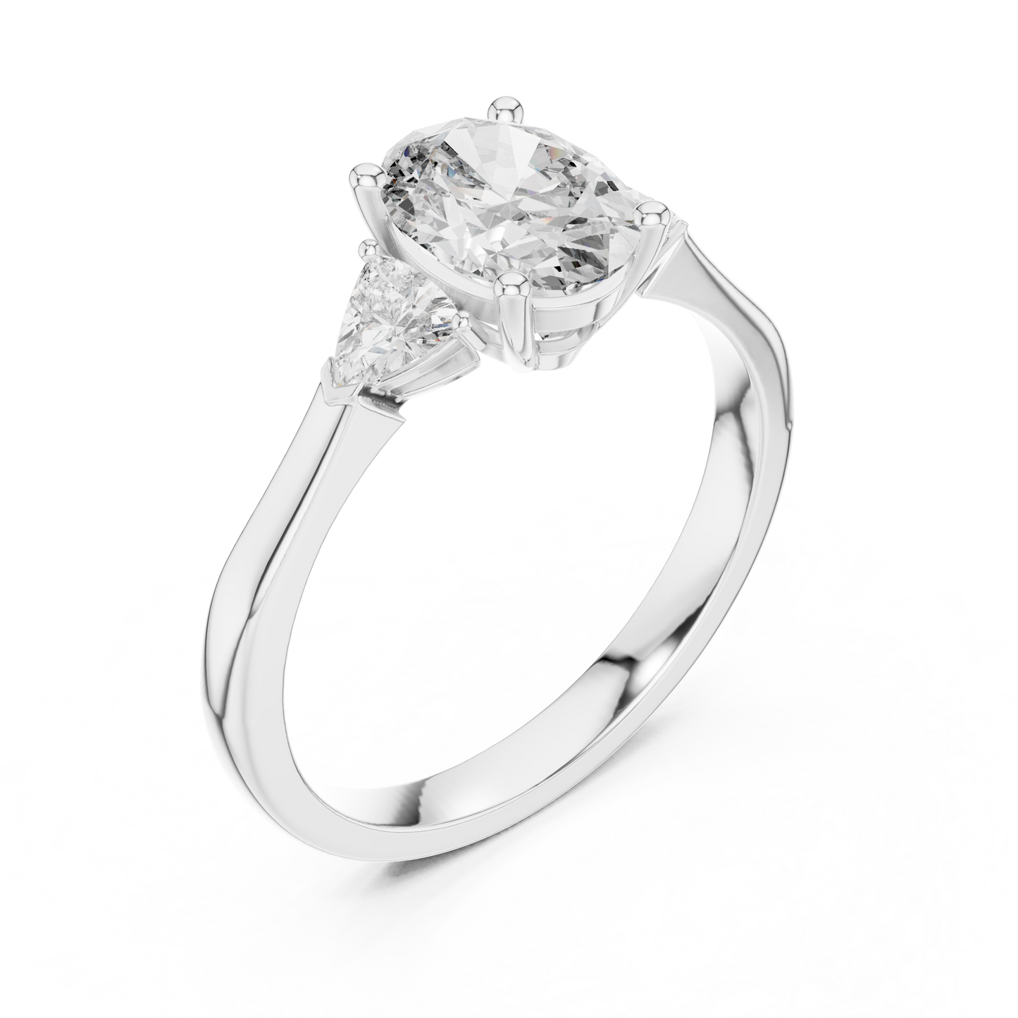 Oval Cut Three-Stone Diamond Ring