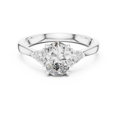 Oval Cut Three-Stone Diamond Ring