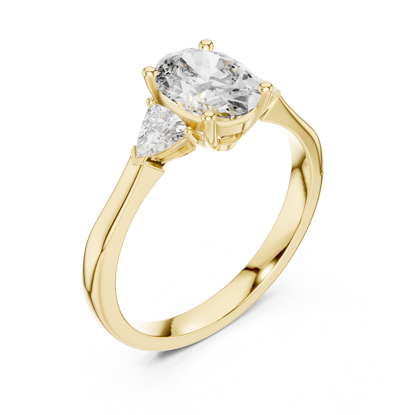 Oval Cut Three-Stone Diamond Ring