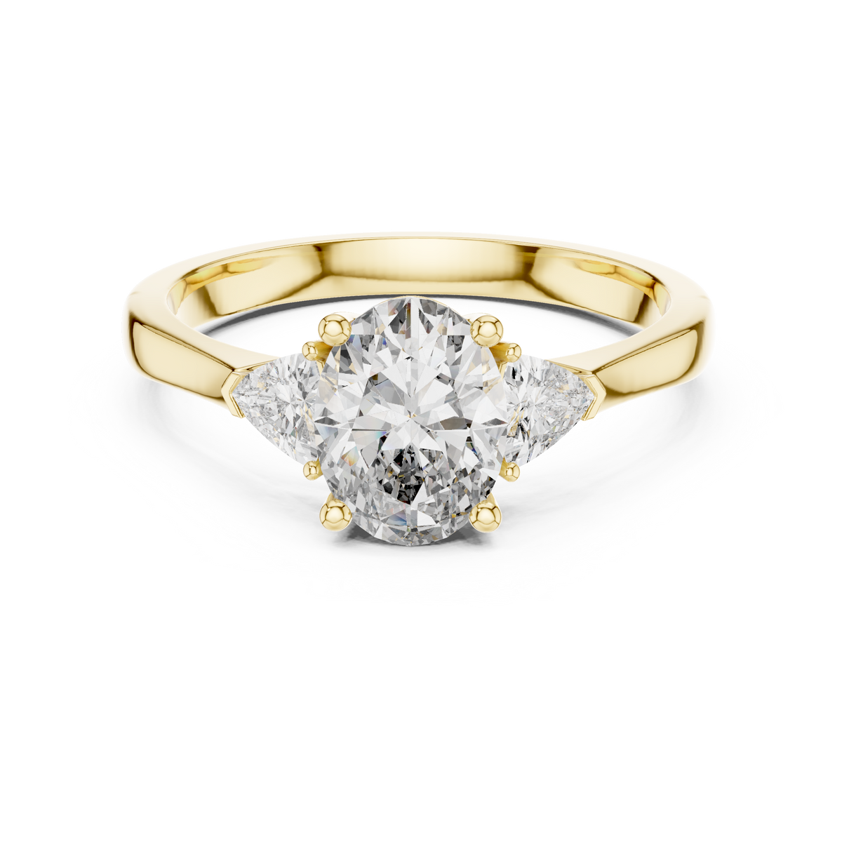 Oval Cut Three-Stone Diamond Ring