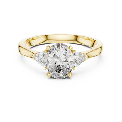 Oval Cut Three-Stone Diamond Ring