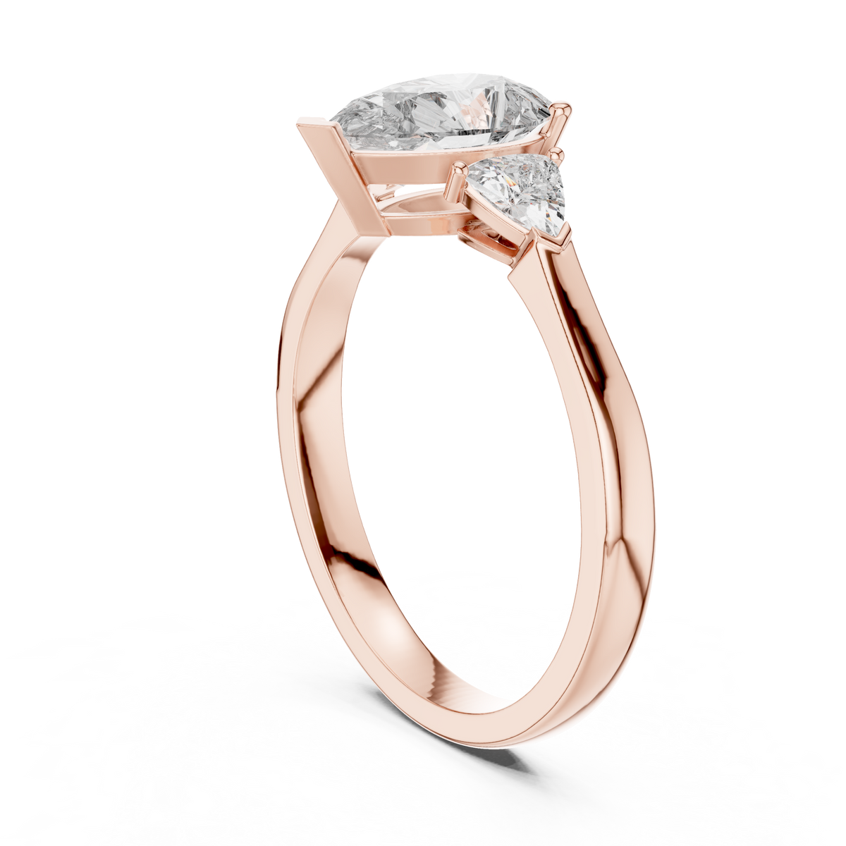 Pear Cut Three-Stone Diamond Ring