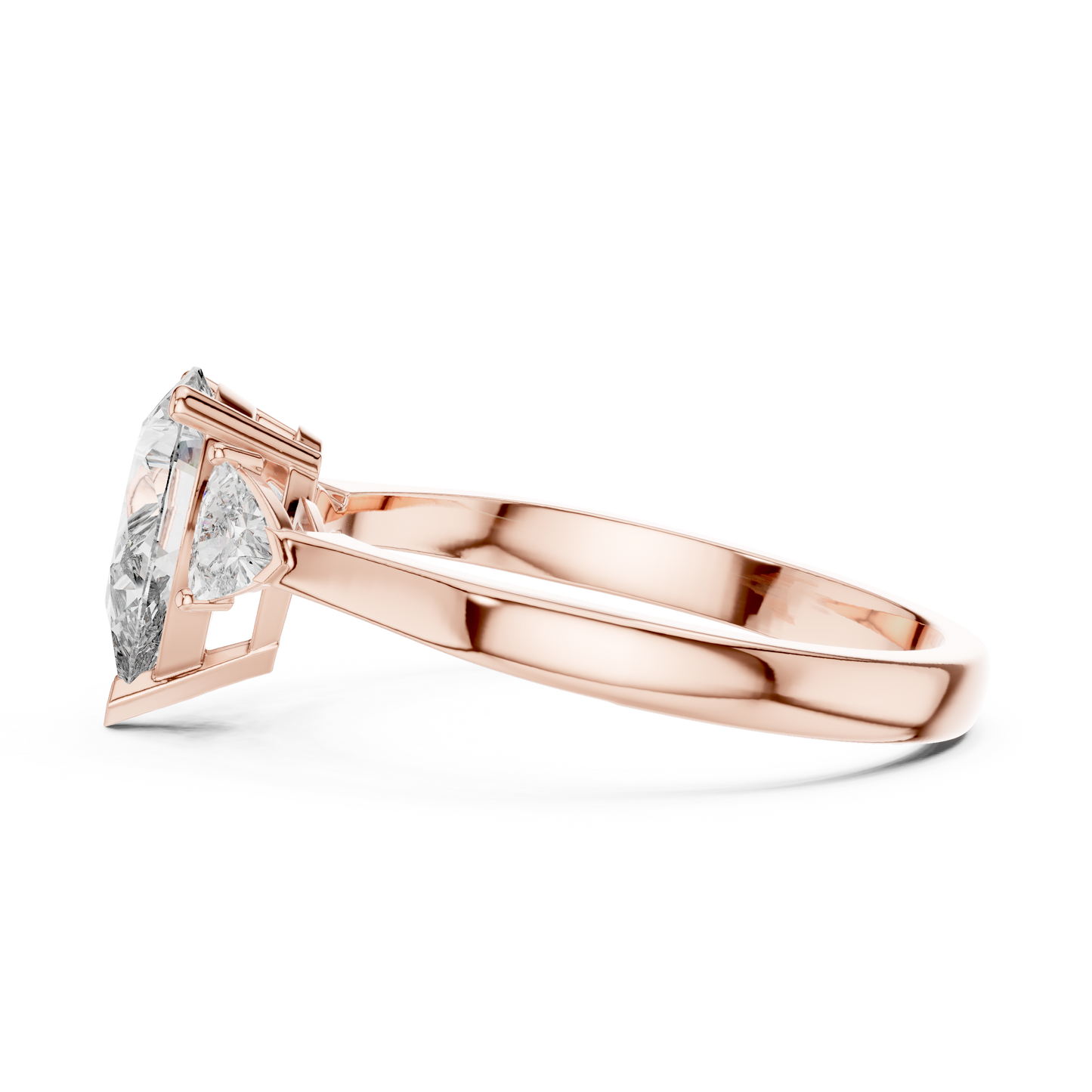 Pear Cut Three-Stone Diamond Ring