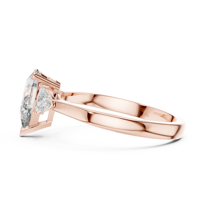 Pear Cut Three-Stone Diamond Ring