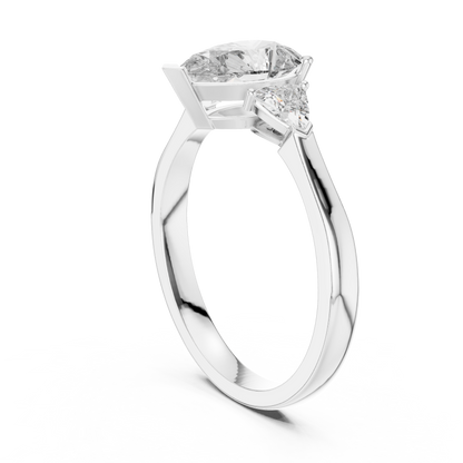 Pear Cut Three-Stone Diamond Ring