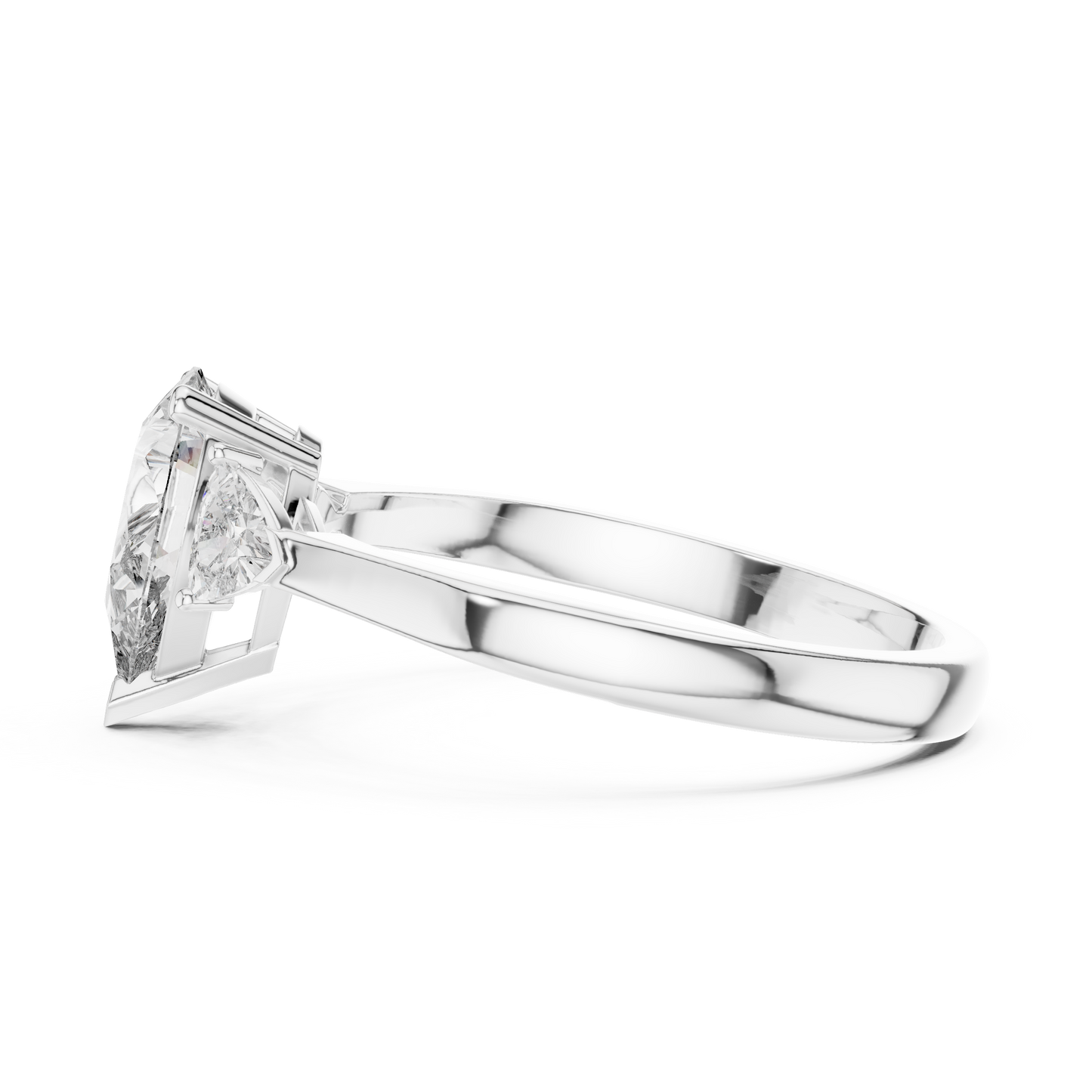 Pear Cut Three-Stone Diamond Ring