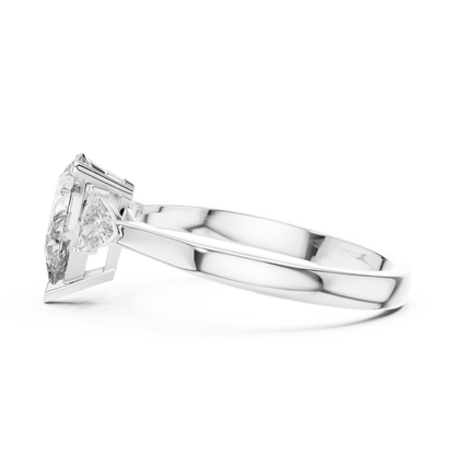 Pear Cut Three-Stone Diamond Ring