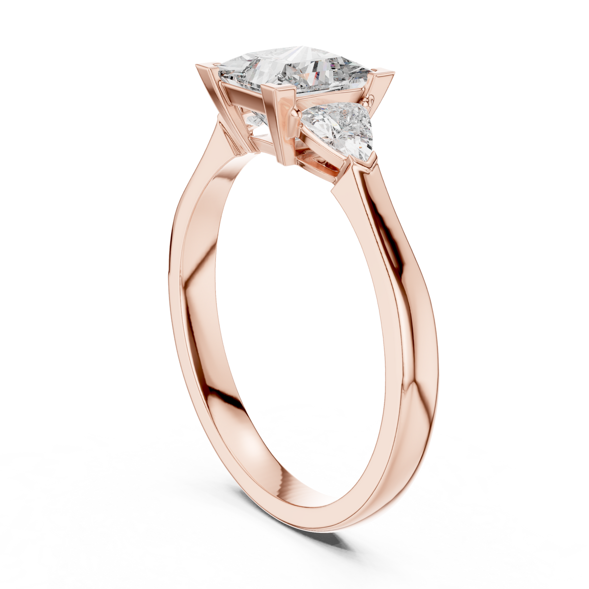 Princess Cut Three-Stone Diamond Ring