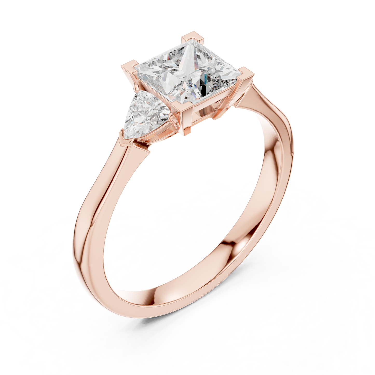 Princess Cut Three-Stone Diamond Ring