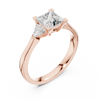 Princess Cut Three-Stone Diamond Ring