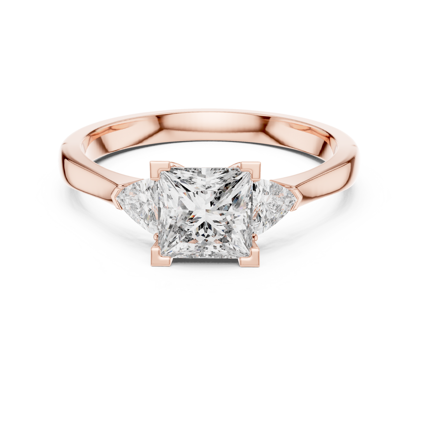 Princess Cut Three-Stone Diamond Ring