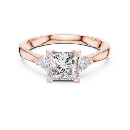 Princess Cut Three-Stone Diamond Ring