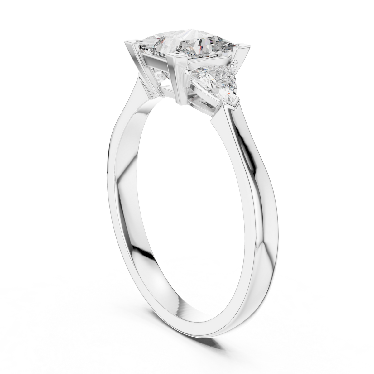 Princess Cut Three-Stone Diamond Ring