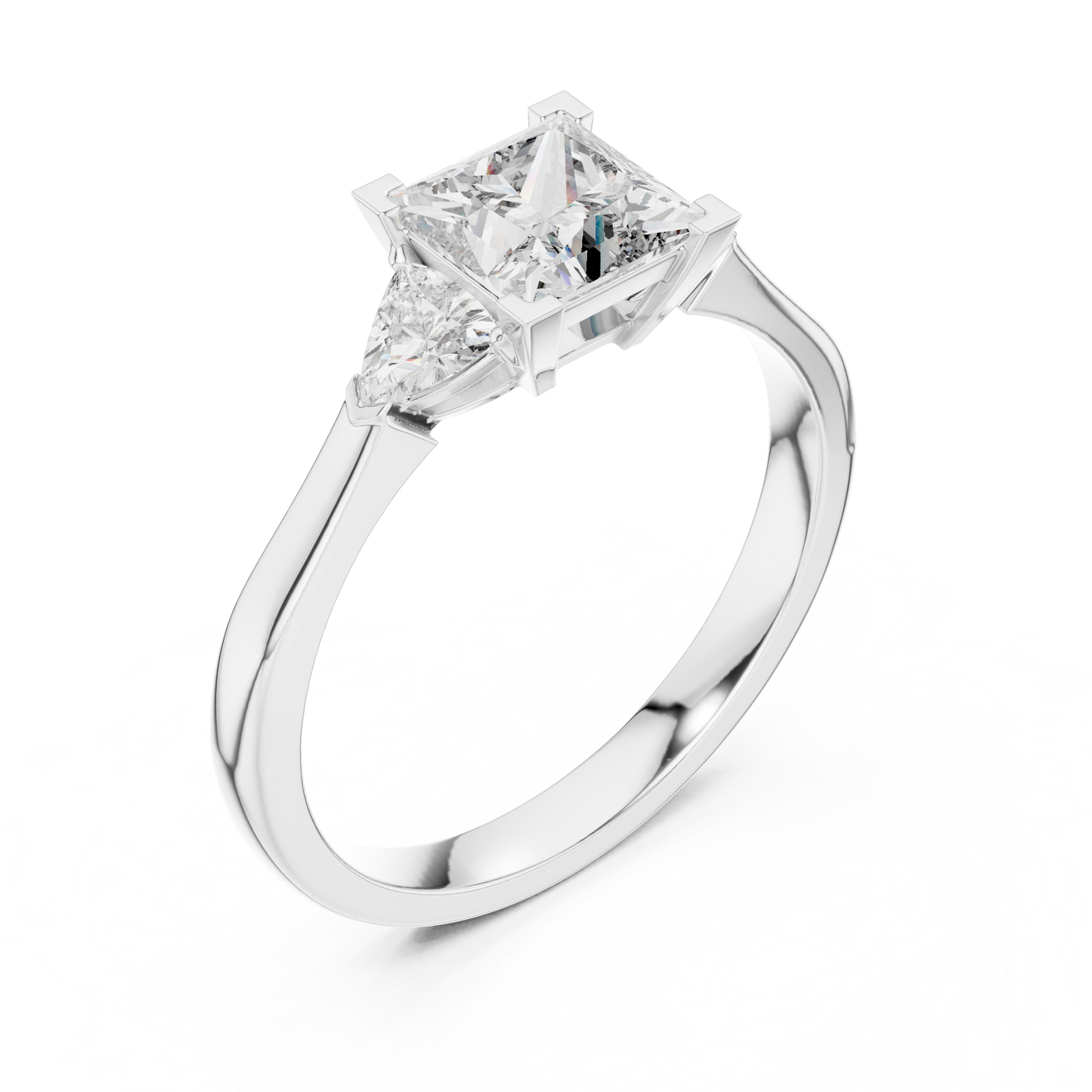 Princess Cut Three-Stone Diamond Ring