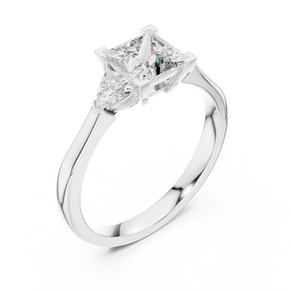 Princess Cut Three-Stone Diamond Ring