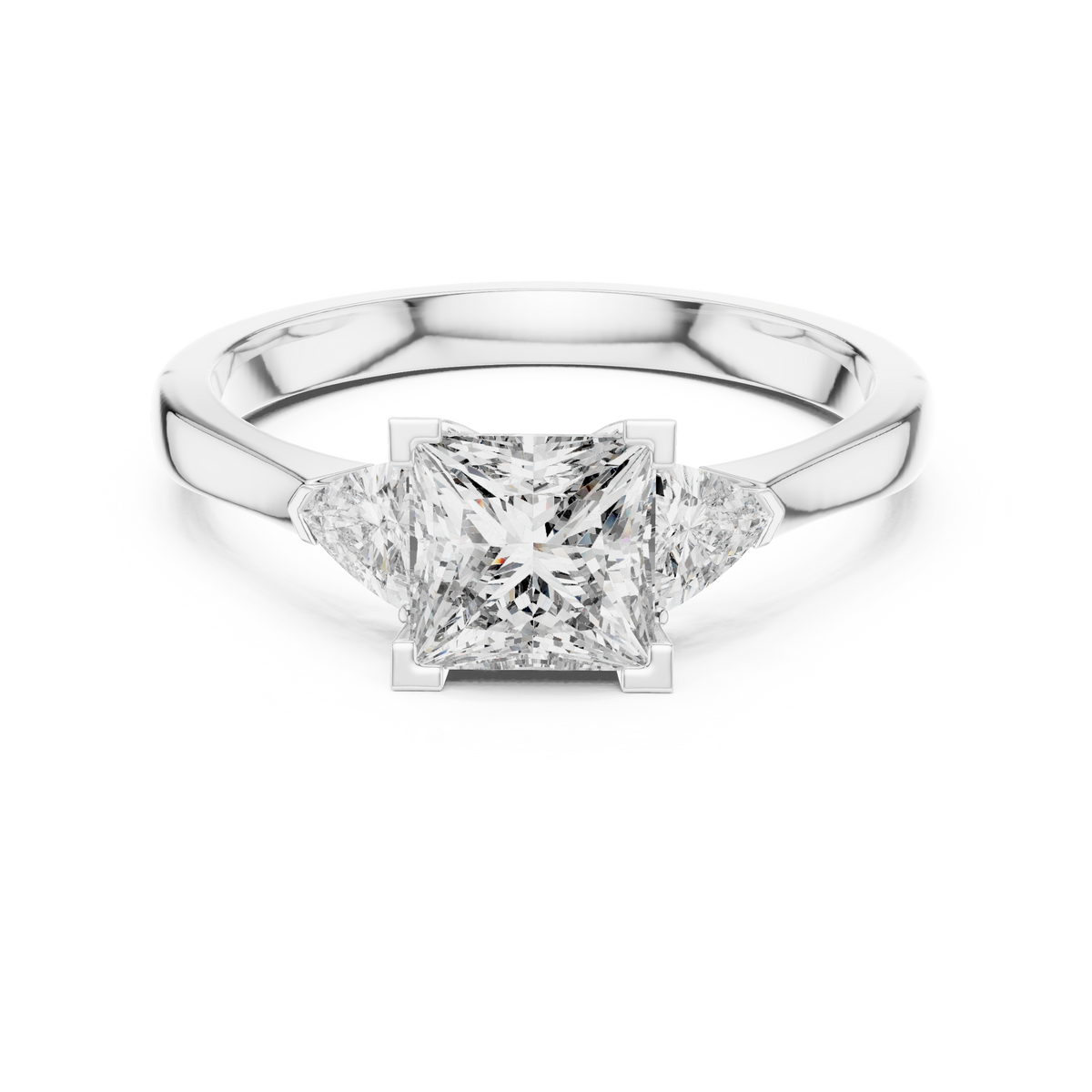 Princess Cut Three-Stone Diamond Ring