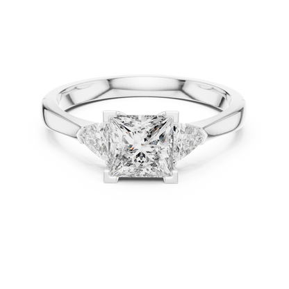Princess Cut Three-Stone Diamond Ring