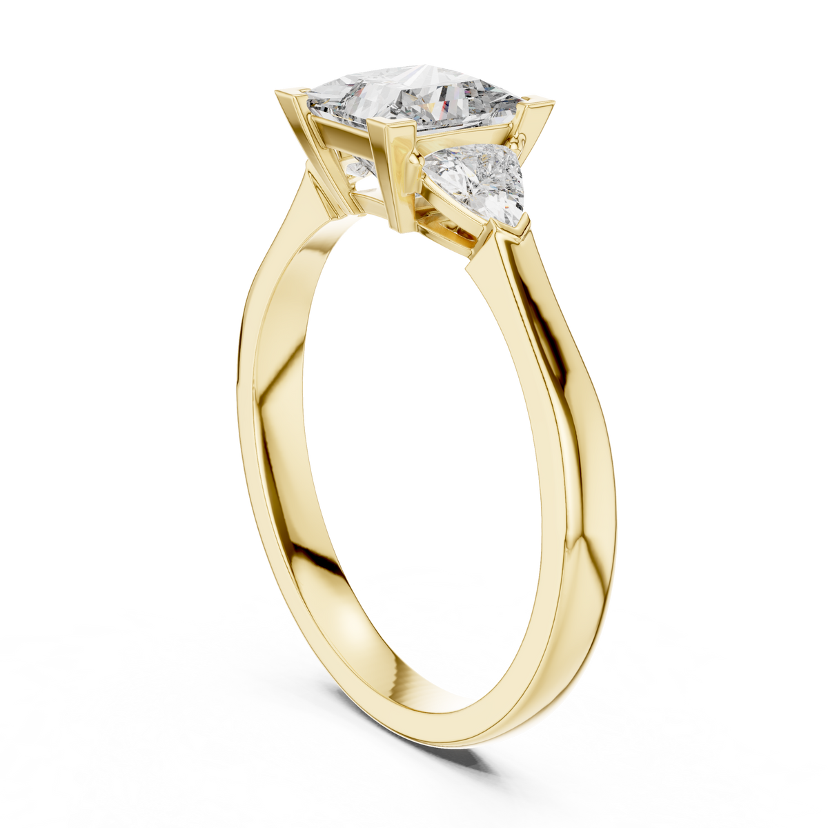 Princess Cut Three-Stone Diamond Ring