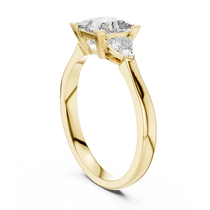 Princess Cut Three-Stone Diamond Ring