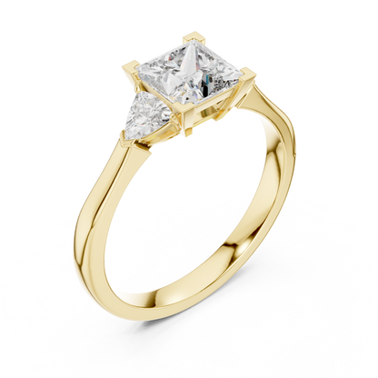 Princess Cut Three-Stone Diamond Ring