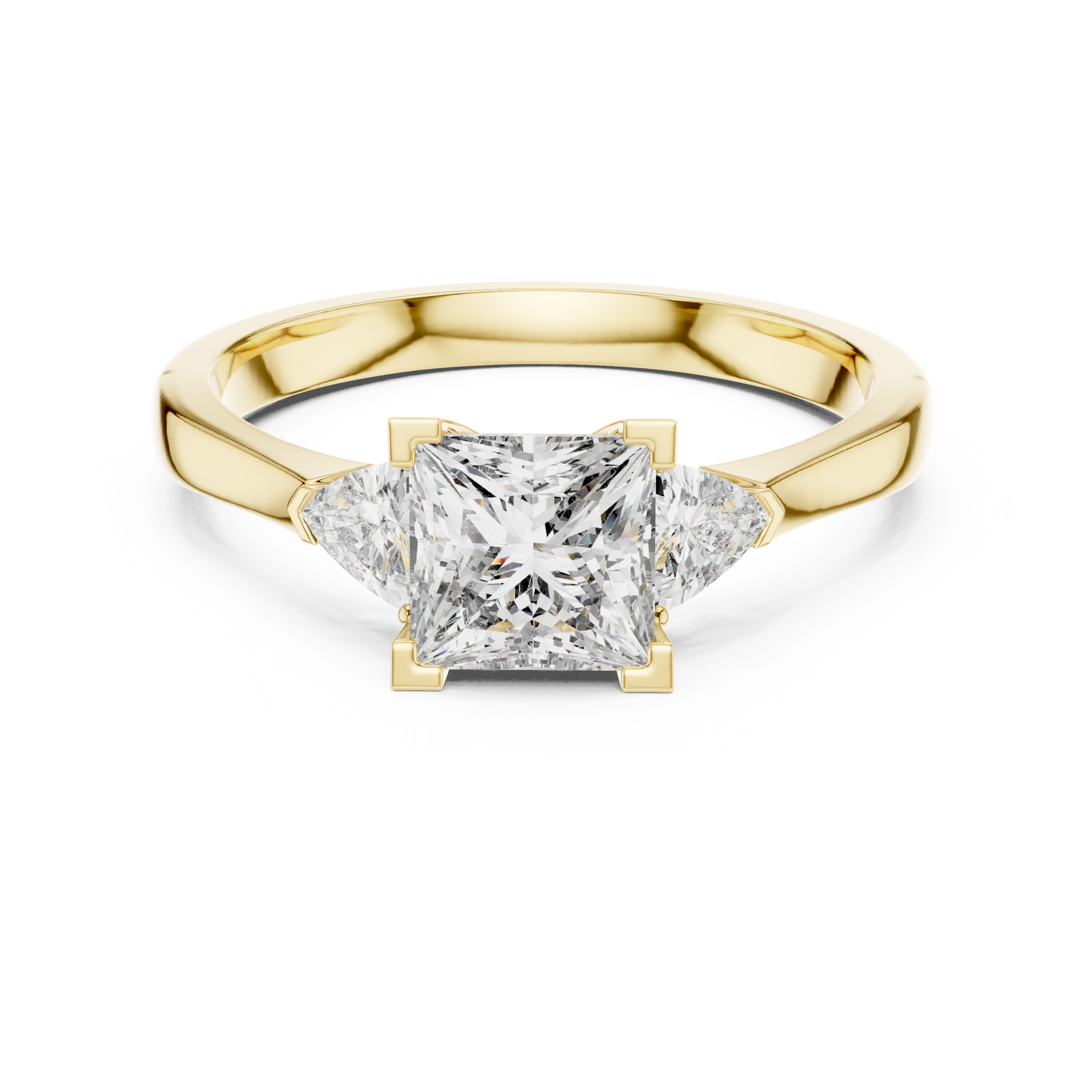Princess Cut Three-Stone Diamond Ring