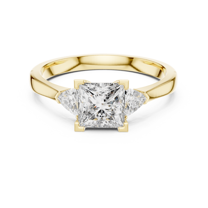 Princess Cut Three-Stone Diamond Ring