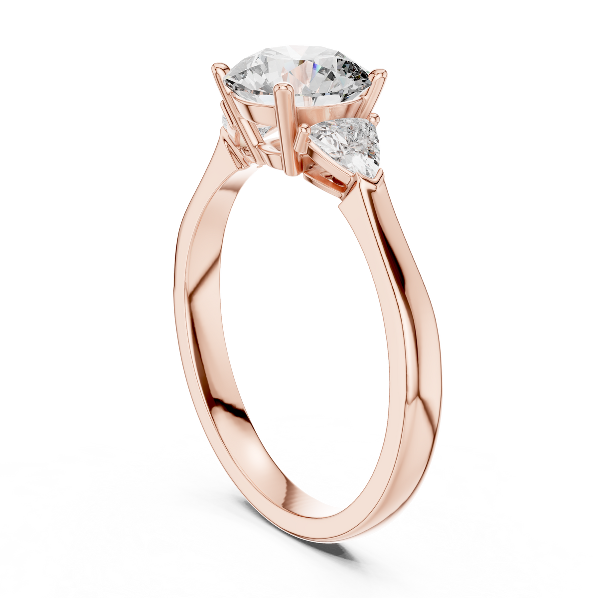 Round Cut Three-Stone Diamond Ring