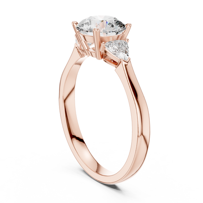 Round Cut Three-Stone Diamond Ring