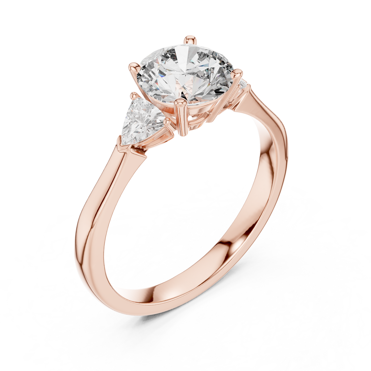 Round Cut Three-Stone Diamond Ring