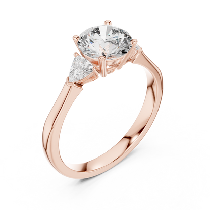 Round Cut Three-Stone Diamond Ring