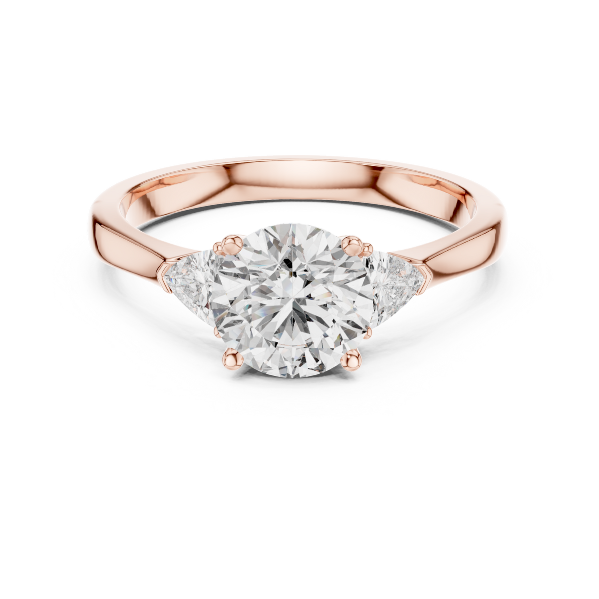 Round Cut Three-Stone Diamond Ring