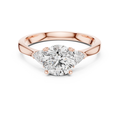Round Cut Three-Stone Diamond Ring