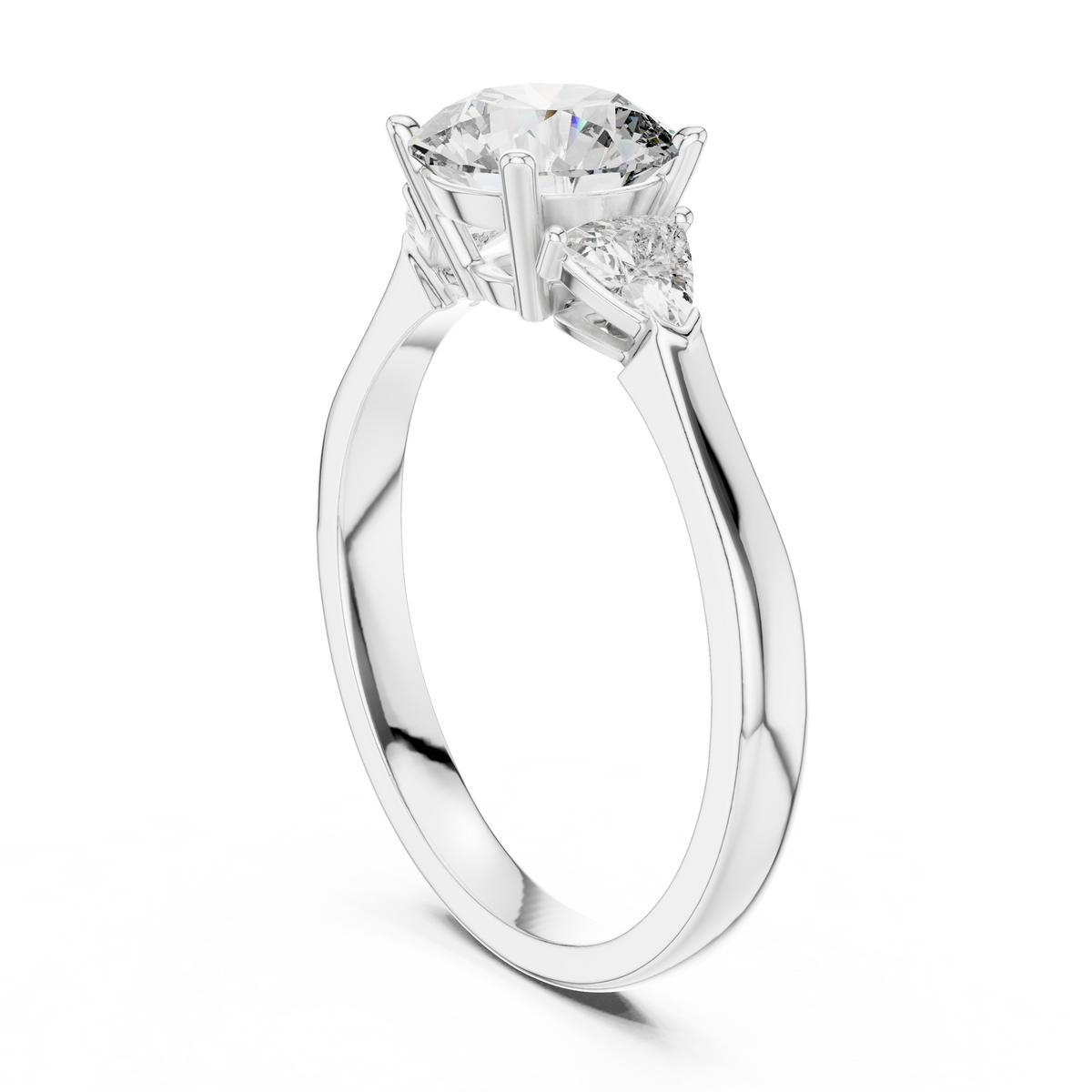Round Cut Three-Stone Diamond Ring
