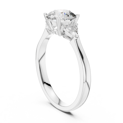 Round Cut Three-Stone Diamond Ring