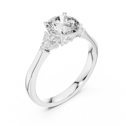 Round Cut Three-Stone Diamond Ring