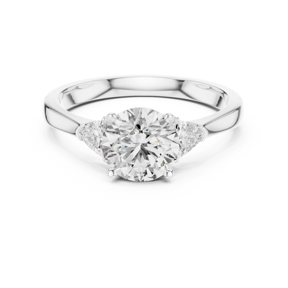Round Cut Three-Stone Diamond Ring