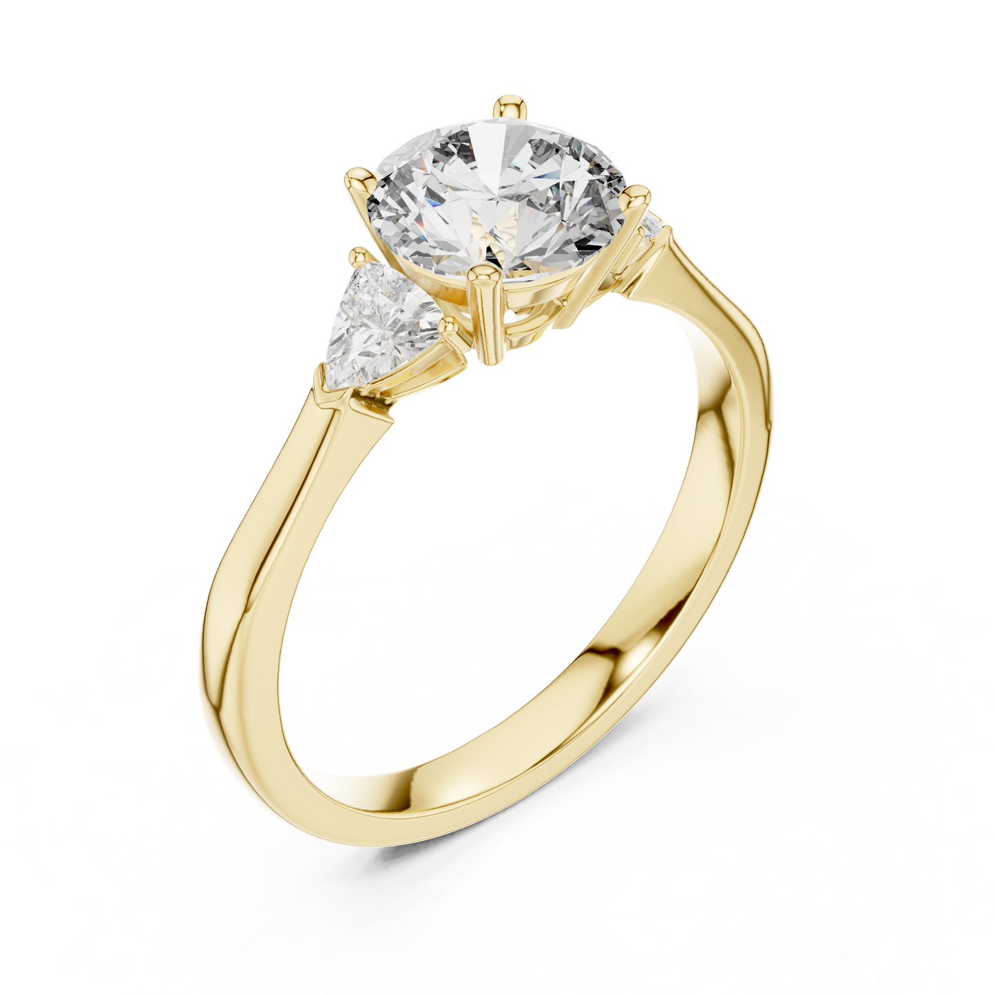 Round Cut Three-Stone Diamond Ring