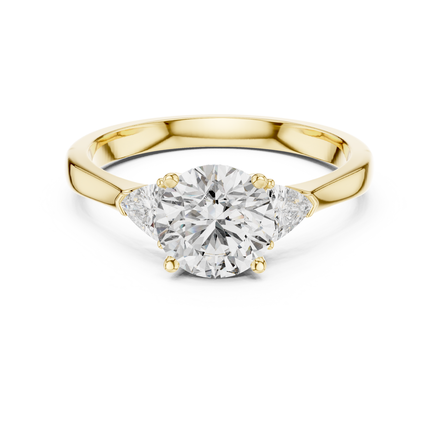 Round Cut Three-Stone Diamond Ring