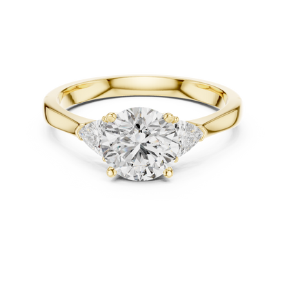 Round Cut Three-Stone Diamond Ring