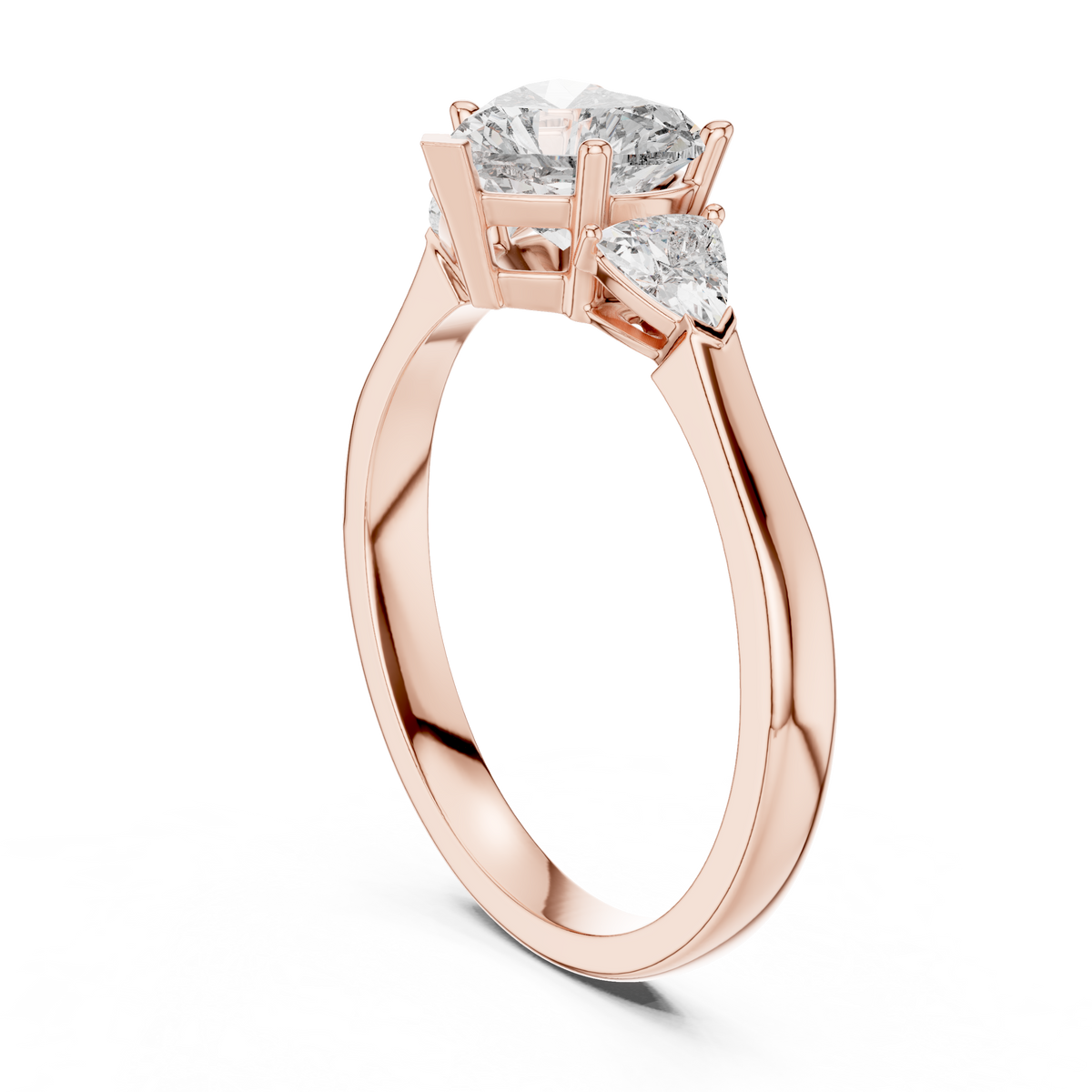 Heart Cut Three-Stone Diamond Ring