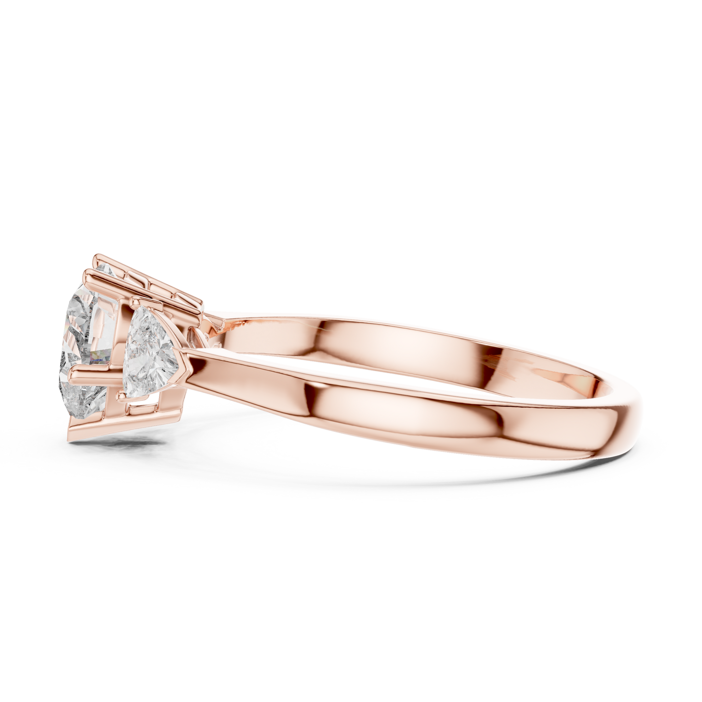 Heart Cut Three-Stone Diamond Ring
